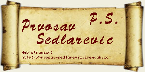 Prvosav Sedlarević vizit kartica